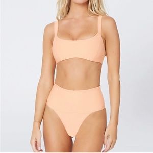 L*Space Eco-Chic Jess Bikini Top and Designer Bottom - Tangerine